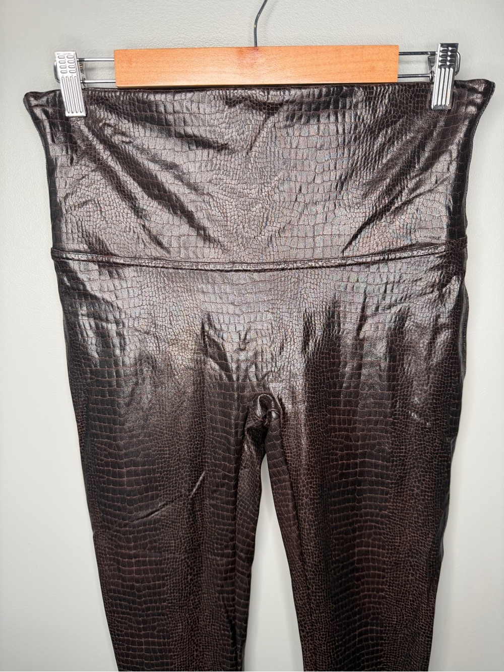 SPANX® Faux Leather Croc Shine Leggings - Picture 5 of 12